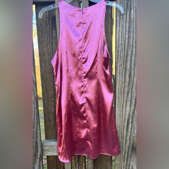 Pink Satin Mini Dress - Picture 4 of 8